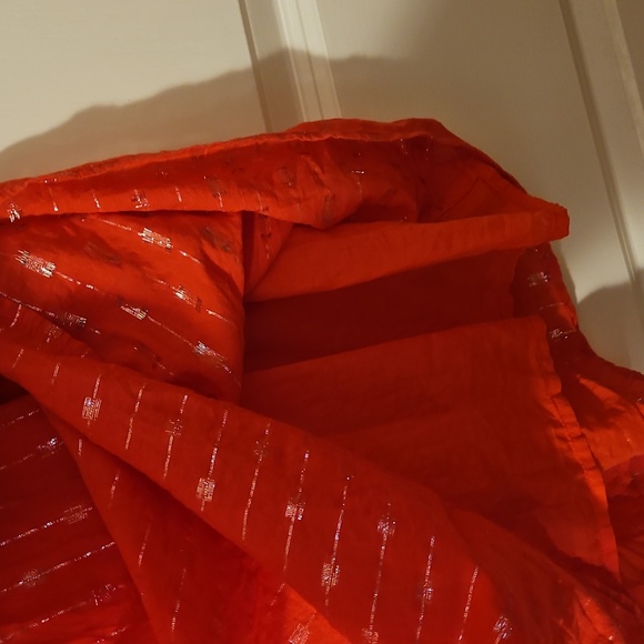 Crown & Ivy 2X Vibrant Coral Red Sleeveless Top with Silver Embellishments NWOT - Picture 5 of 7